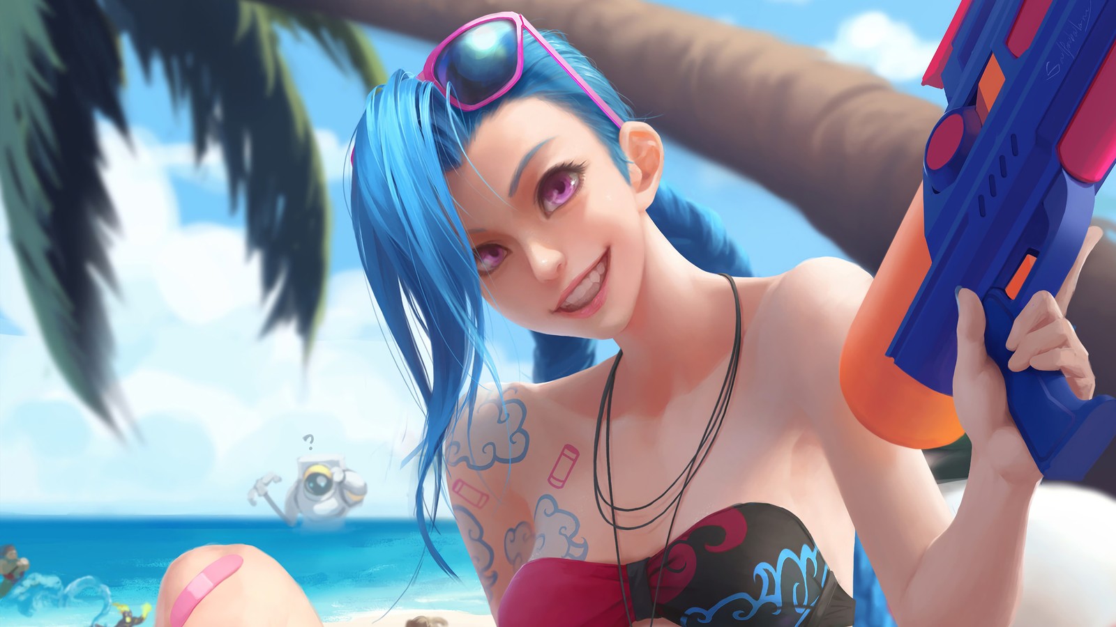 Baixar papel de parede jinx, lol, league of legends, jogo de vídeo