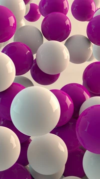 Colorful Pastel Balloons in Purple and White Arrangement