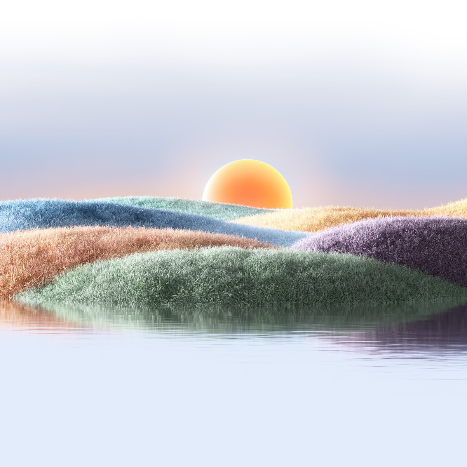 sunset, microsoft design, colorful, aesthetic, 5k wallpaper