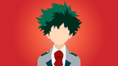 изуку мидория, izuku midoriya, безликий, иллюстрация, оранжевый фон