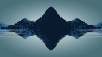 Abstract Reflection of Majestic Mountains