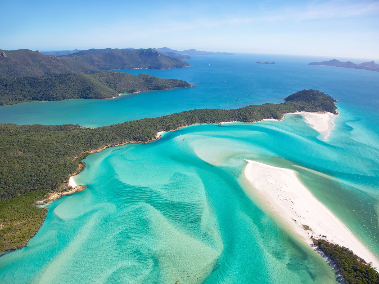 Lade whitsunday islands, whitehaven beach, strand, küste, küsten und ozeanische landformen Hintergrund herunter