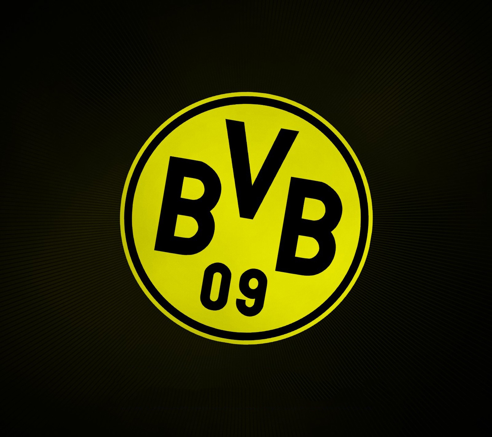 Nahaufnahme eines gelb-schwarzen logos auf schwarzem hintergrund (dortmund, fußball)