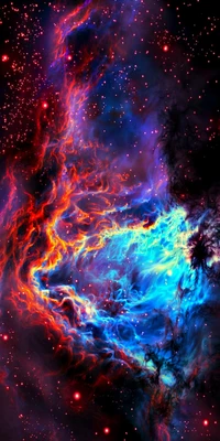 Vibrant Cosmic Swirl: A Dance of Colors in the Universe