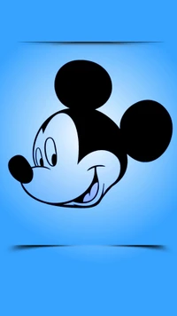 Icono de Mickey Mouse sobre fondo azul