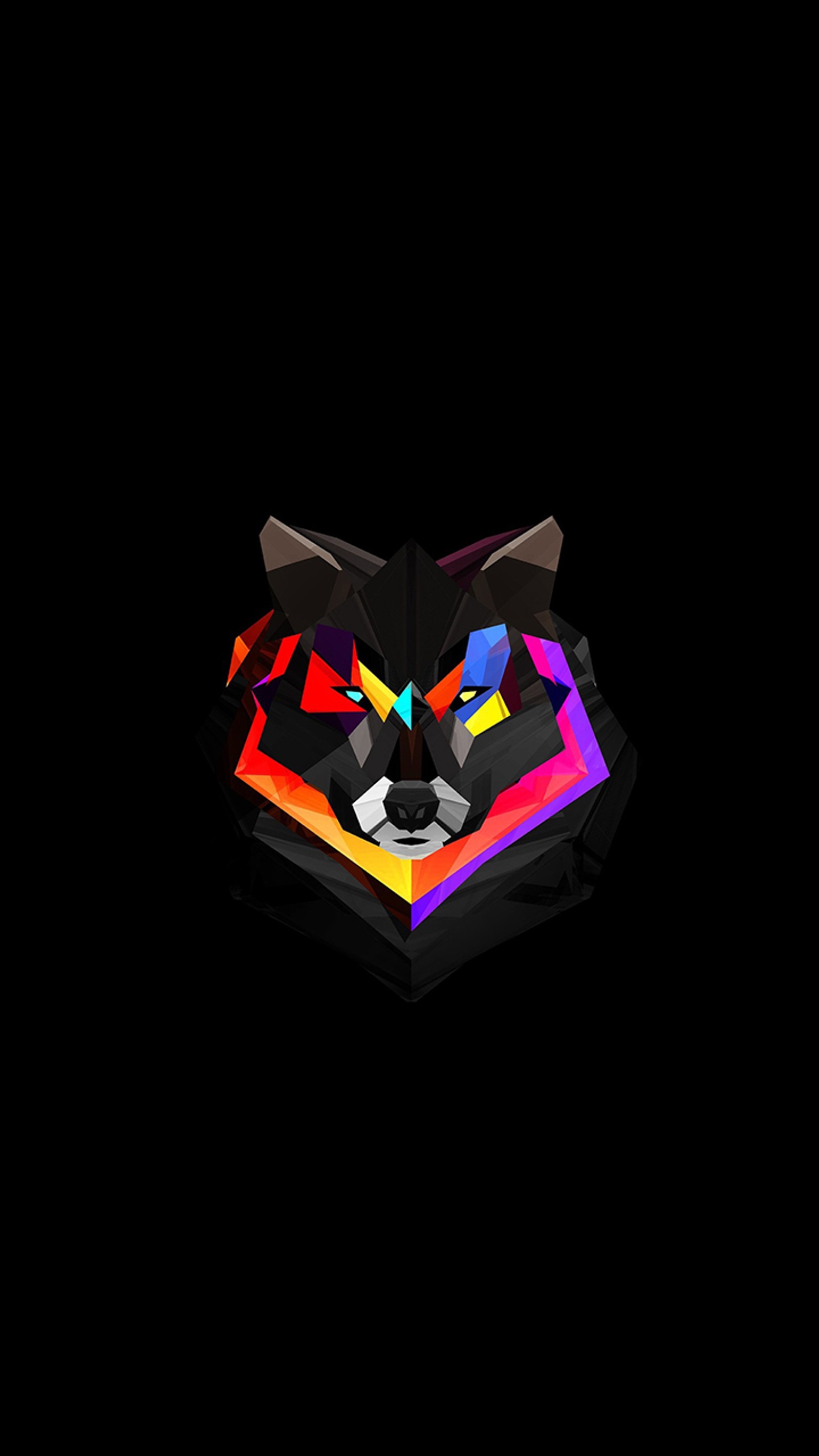 abstract, colours, minimalistic, wolf, wolf face Download Wallpaper