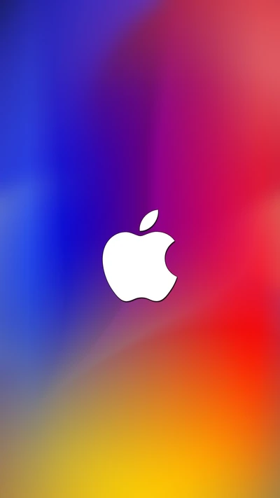 Vibrant Apple Logo on Colorful Background