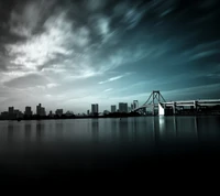 City Skyline Illuminated at Dusk