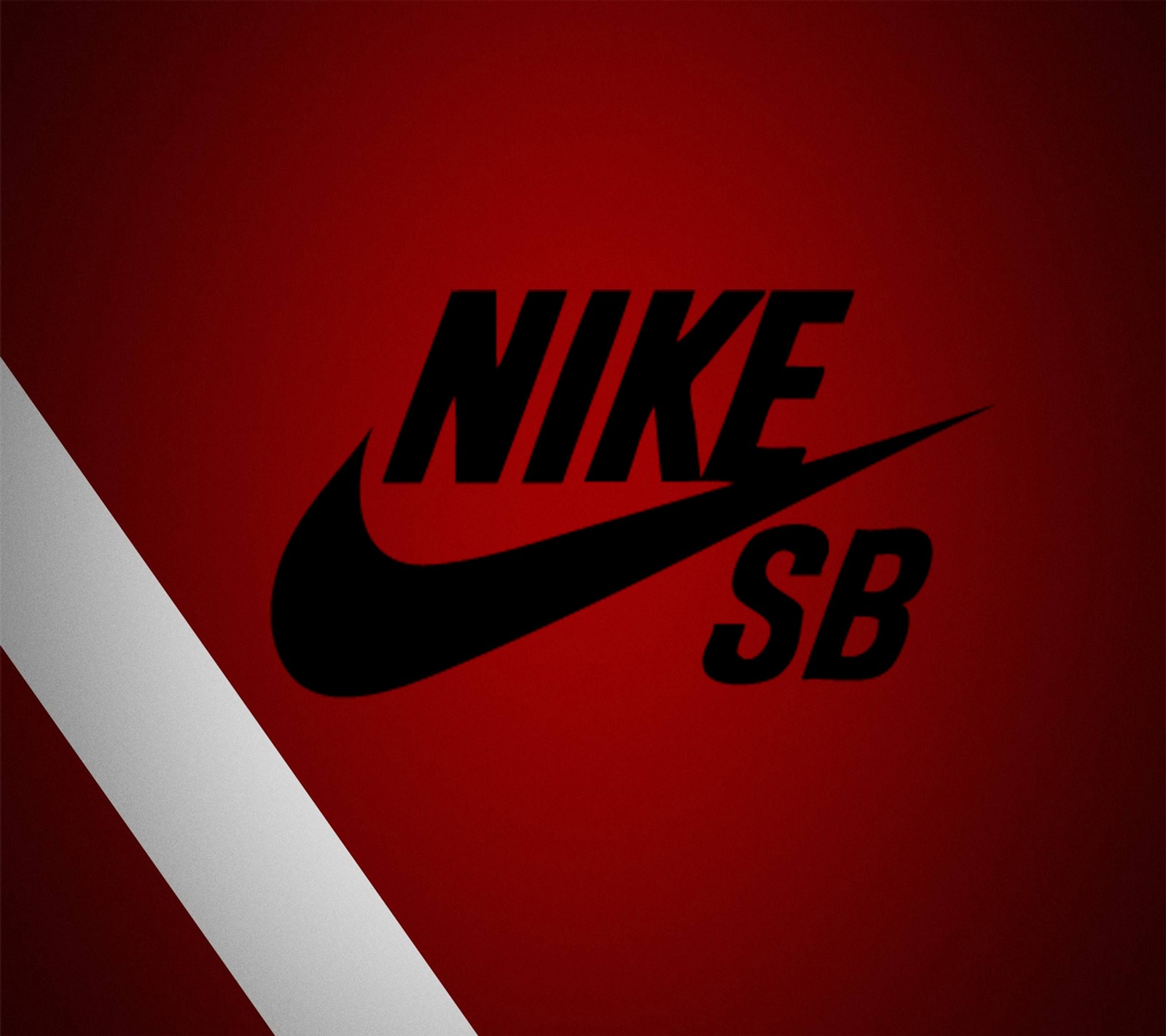 Логотип nike sb на красном фоне с белой полосой (логотипы, nike, nikesb, красный, обои)