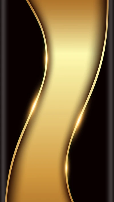 Elegant Gold Wave on Black Background