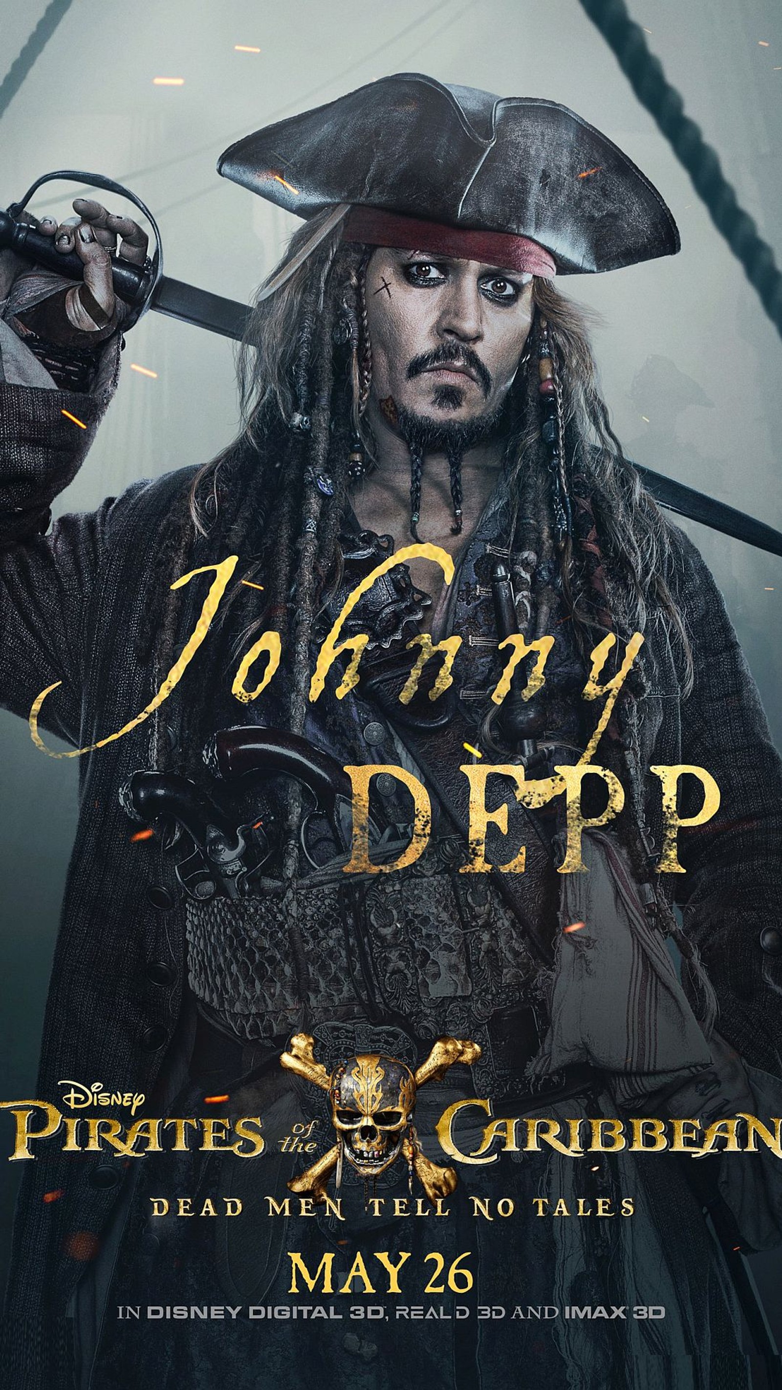 Póster de la película 'piratas del caribe' (dead men, potc, tell no tales)