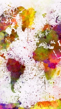 abstrait, pays, carte, aquarelle, monde