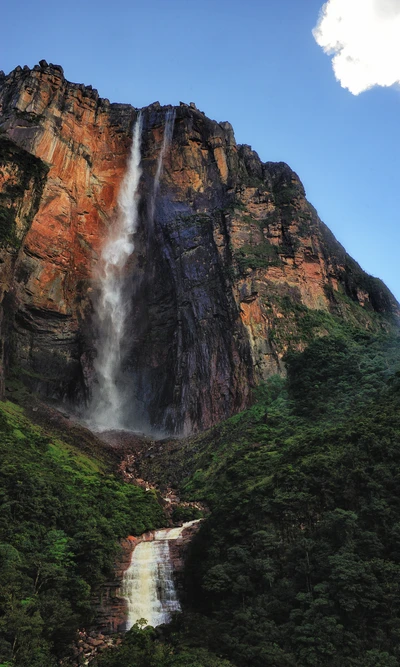 Majestosa Cachoeira do Anjo: A maior cachoeira da Venezuela em meio à vegetação exuberante