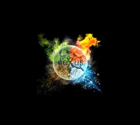 Elemental Nexus: A Cosmic Fusion of Earth, Fire, Water, and Air