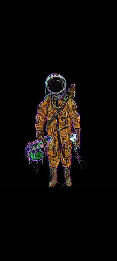 Vibrant Psychedelic Astronaut in Modern Art Style