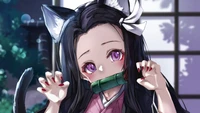 Nezuko Kamado as a Cute Neko - Kimetsu no Yaiba