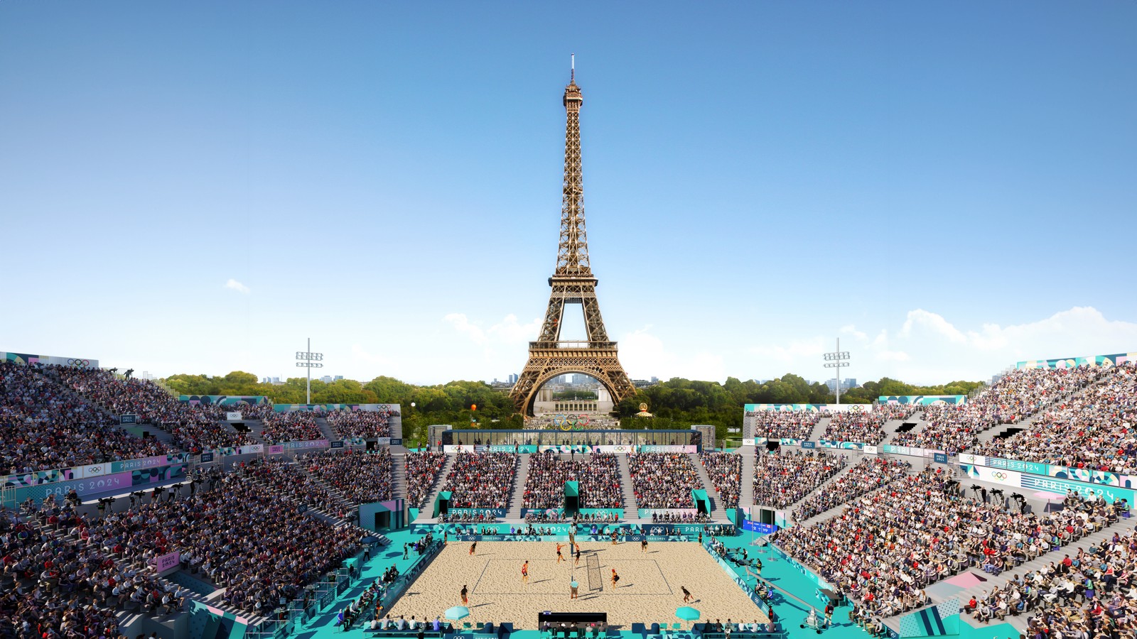 Descargar fondo de pantalla parís, paris, juegos olímpicos de verano, voleibol, 5k