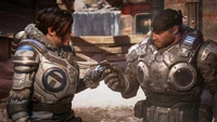 gears 5, gears of war 5, video game, kait diaz, marcus michael fenix wallpaper