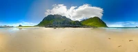 Stunning Coastal View with Lush Promontories and Clear Blue Skies