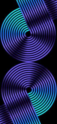 Symmetrical Stripes of Electric Blue and Magenta