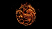 Flaming Logo of House of the Dragon from HBO TV Series