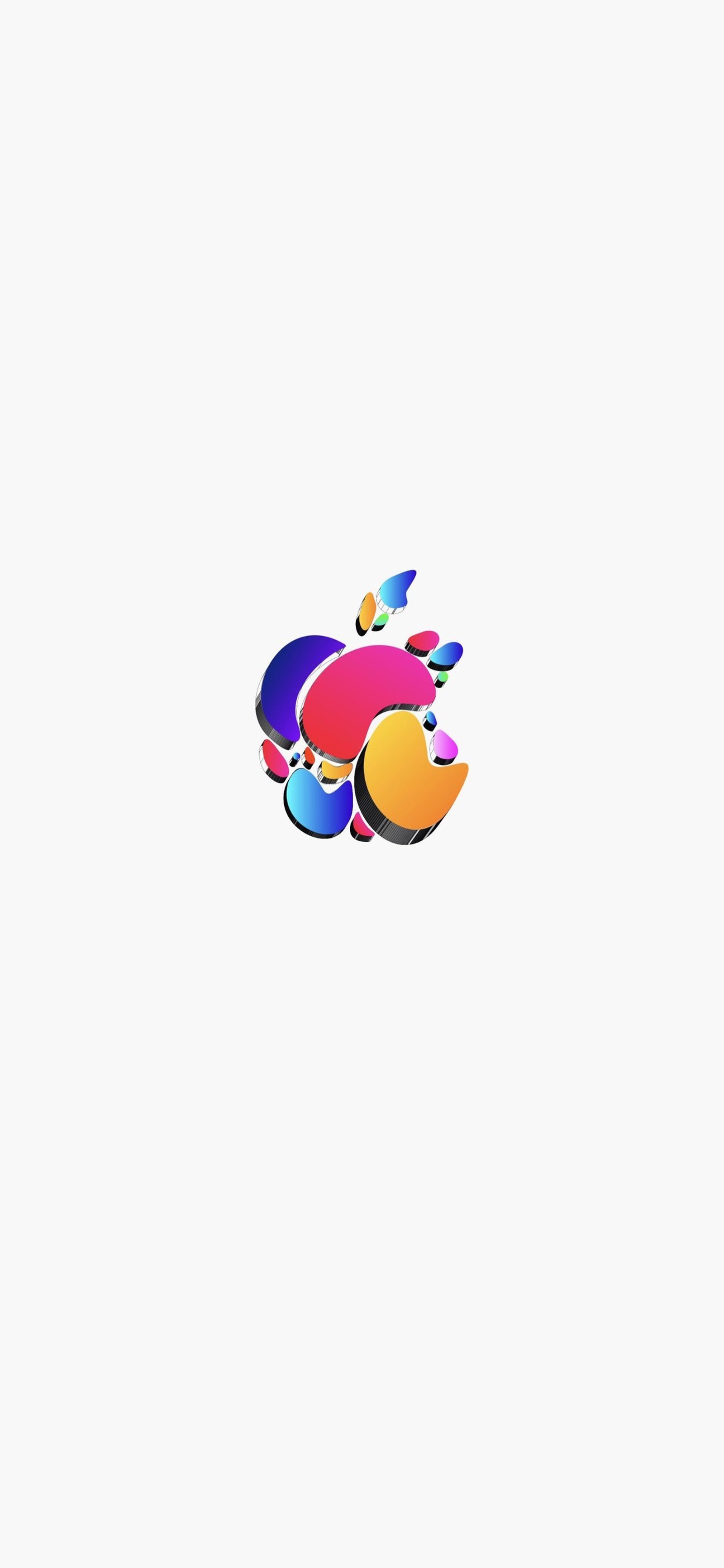 There is a picture of a colorful apple logo on a white background (apple, iphone, apple event october 2020, apples, graphics)