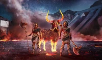 Epic Showdown: Mythical Warriors Face the Fiery Bull in Assassins Creed Odyssey