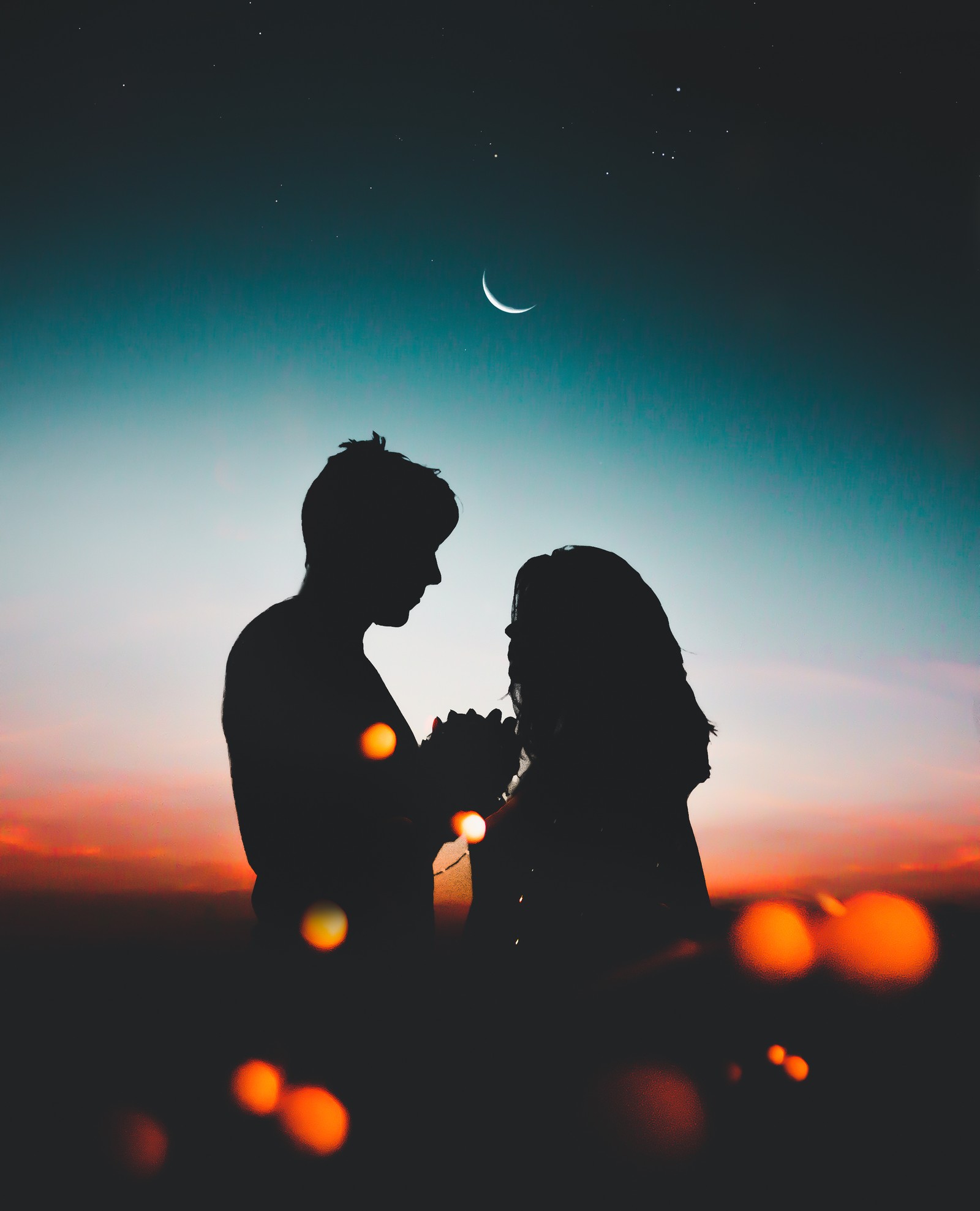 romance, love, night, night sky, highlight wallpaper