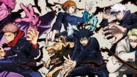 Enfrentamiento épico de hechicería: Los personajes de Jujutsu Kaisen se unen