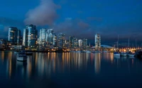 Vibrant Cityscape Reflections at Dusk