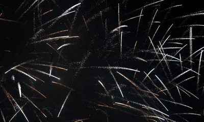 Spectacle de feux d'artifice à minuit contre un ciel sombre