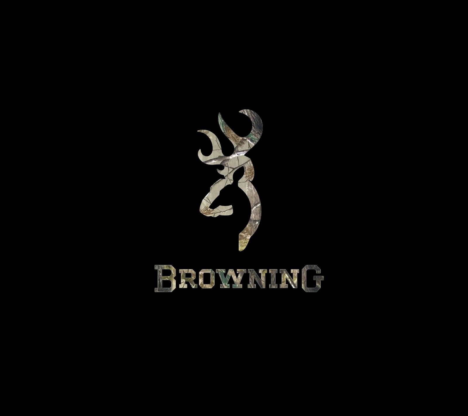 Logo de browning sobre un fondo negro (browning, buck, buckmark, camuflaje, ciervo)