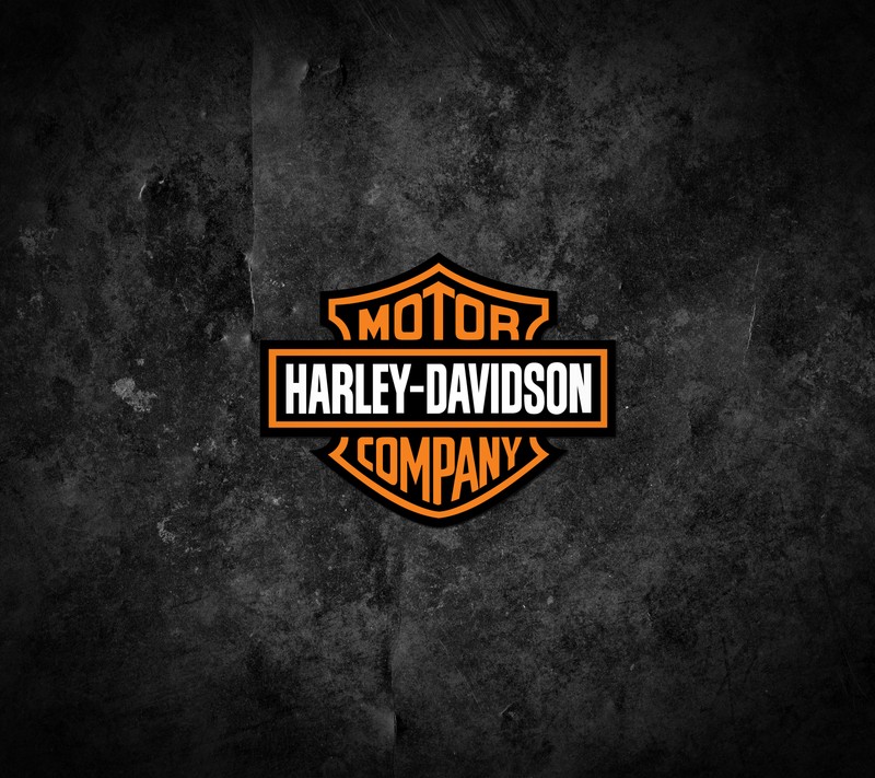 Черно-оранжевый логотип harley davidson на черном фоне (авто, велосипед, эмблема, харлей, harley)