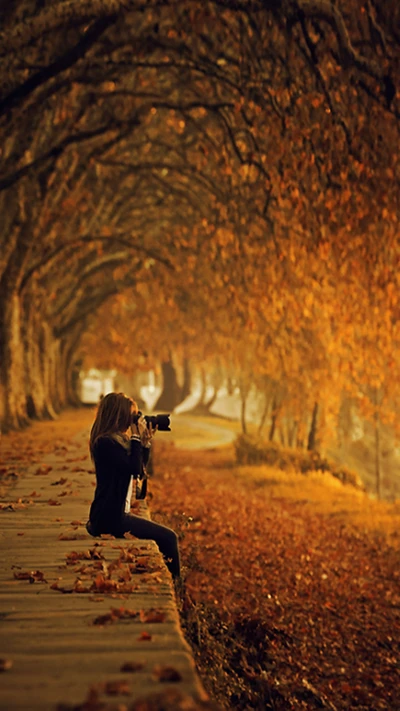 herbst, mädchen