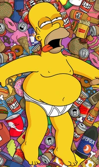 beer, fast food, homer, sleep wallpaper