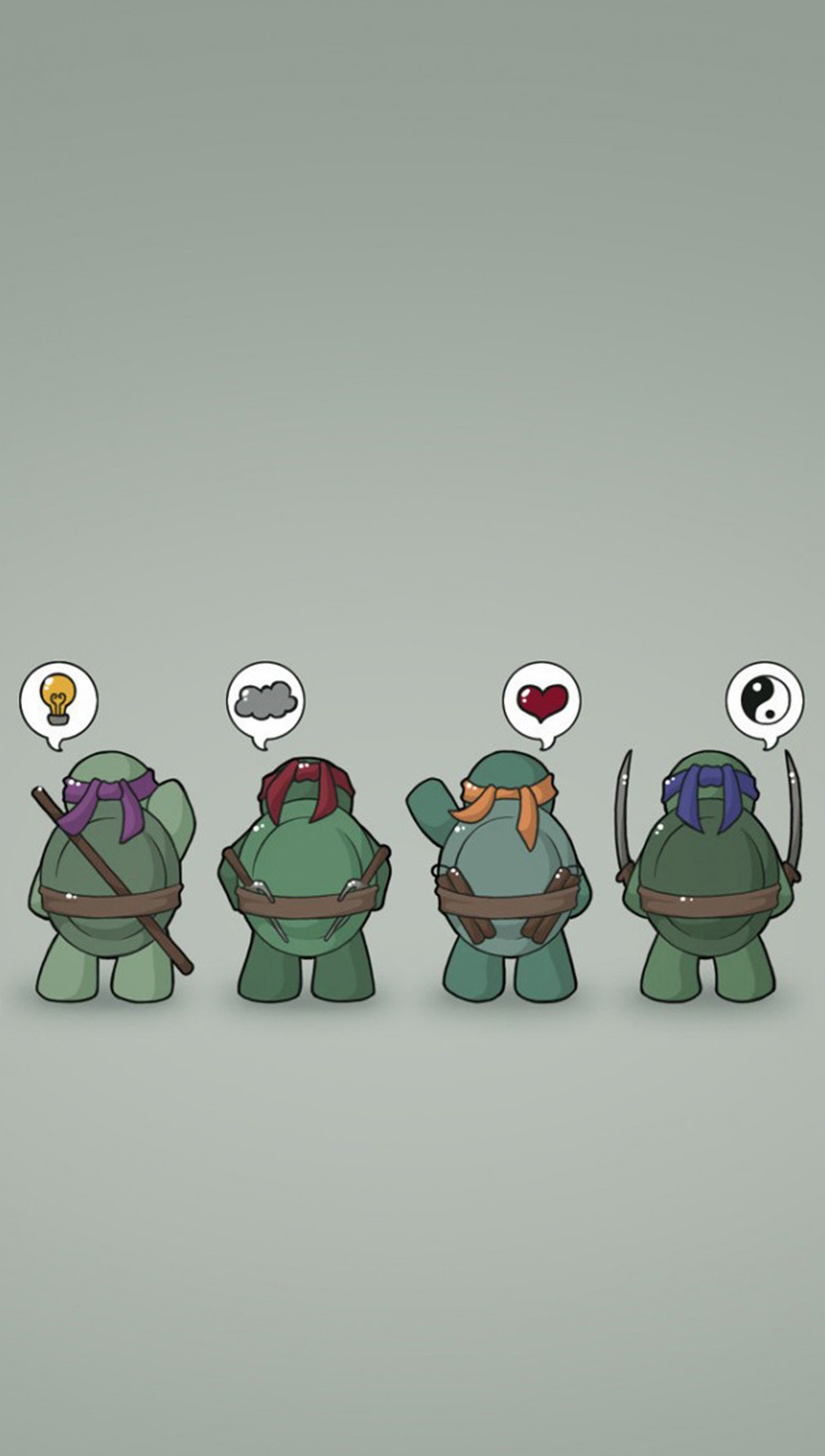 Un grupo de tortugas de dibujos animados con diferentes expresiones en sus rostros (adolescente, tmnt)