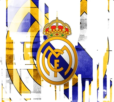 Emblem des Real Madrid FC mit abstraktem Design