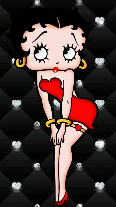 betty boop, cego, preto