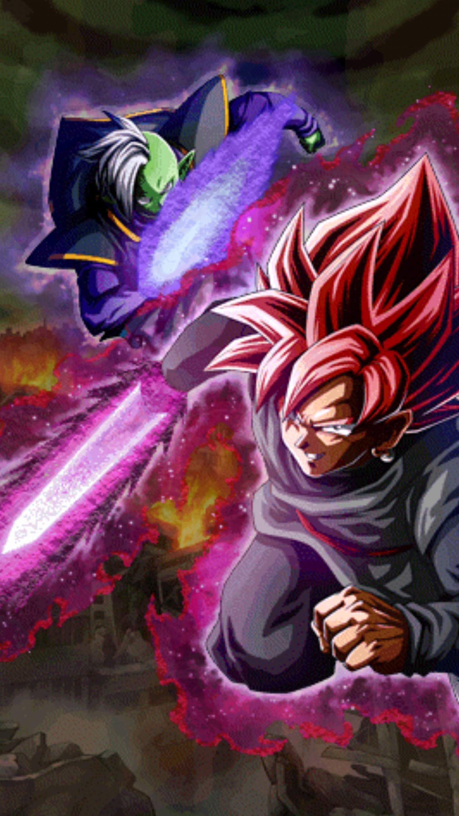 black, dragon, duo, goku, rose wallpaper