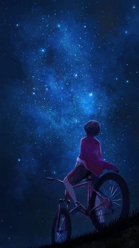 alone, boy, hd, milky way, night wallpaper