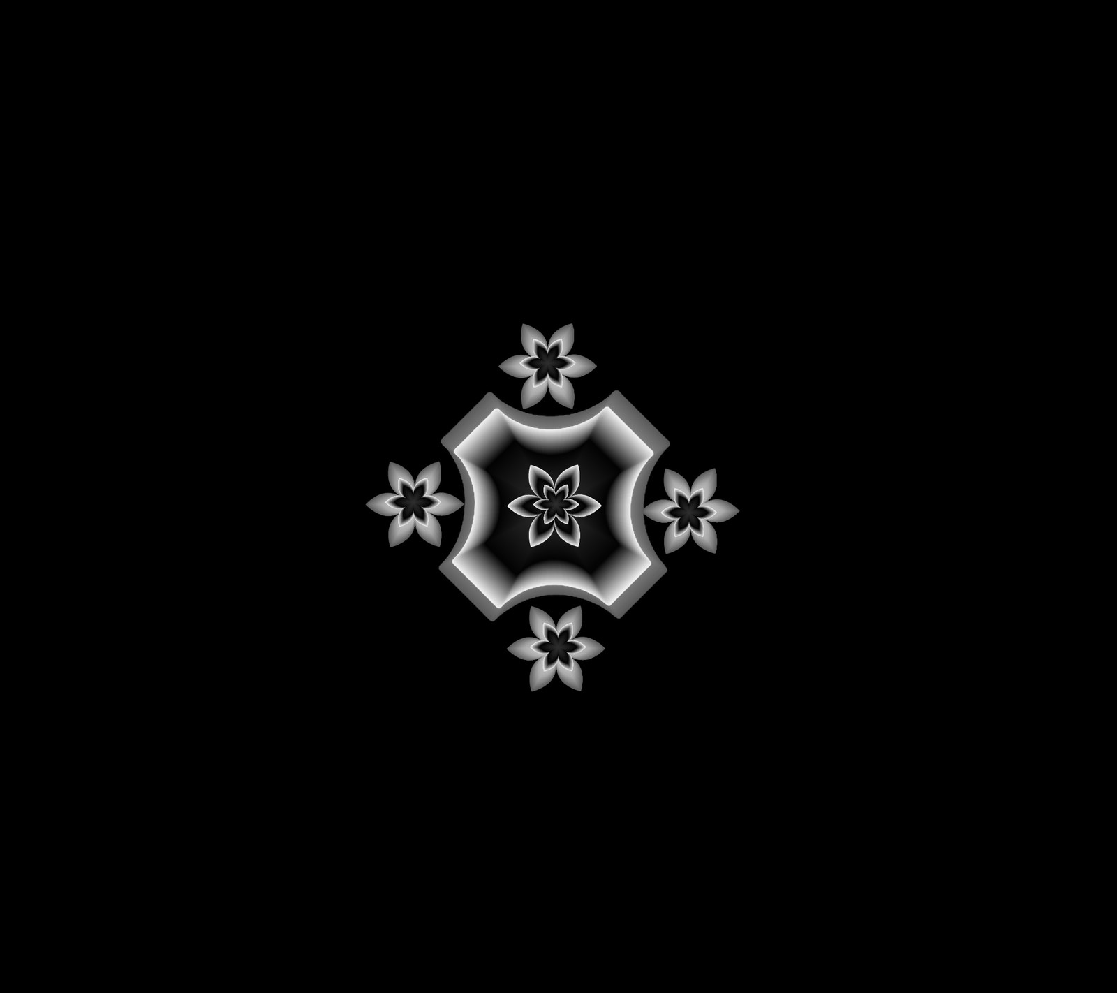 A close up of a snowflake on a black background (black, design, flower, shape)