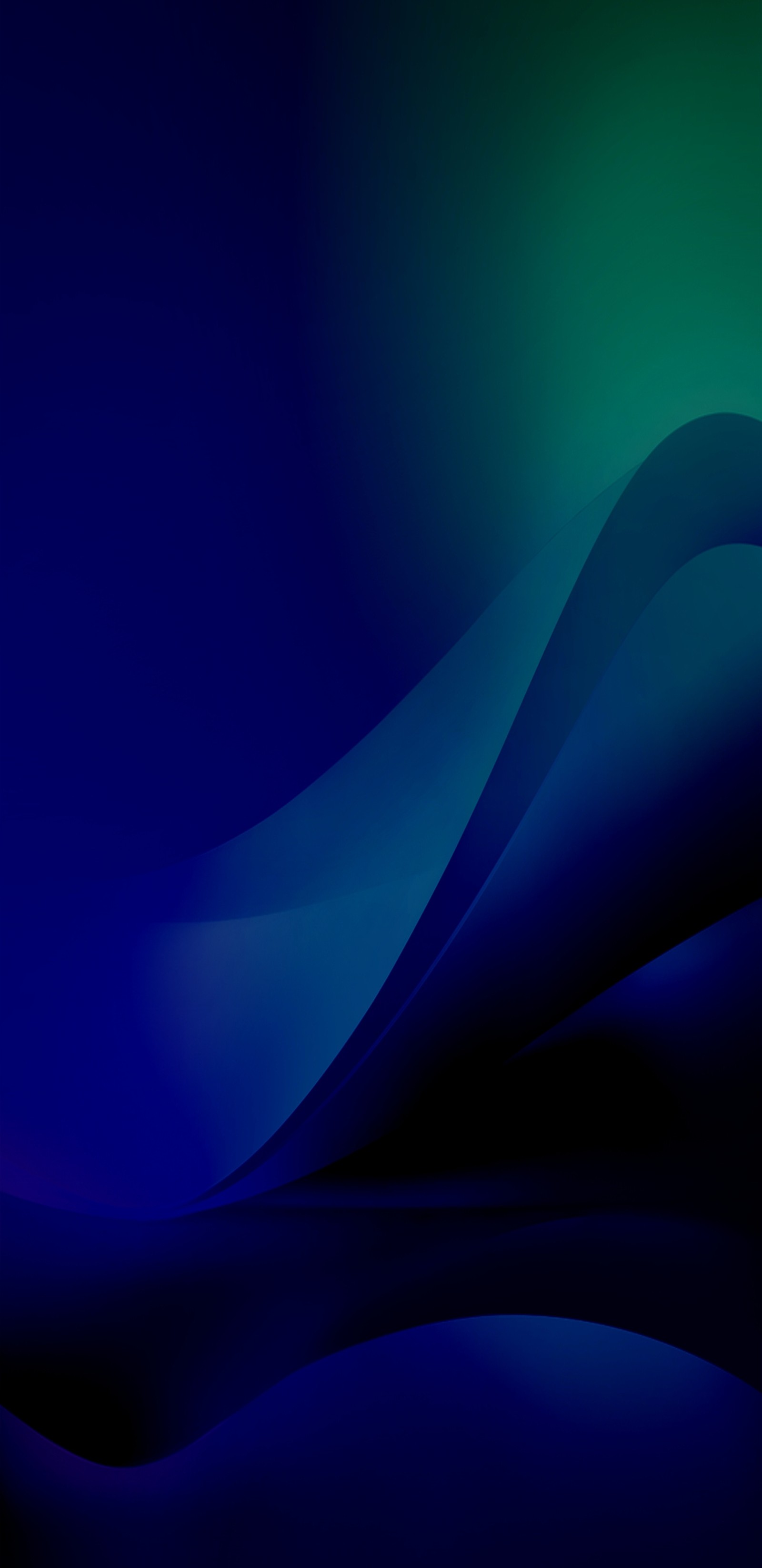 Abstract blue and green background with curved shapes (amoled, blue, color, dark, designs)