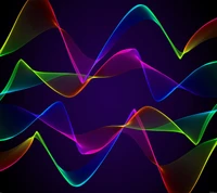 Colorful Abstract Waves on a Dark Background