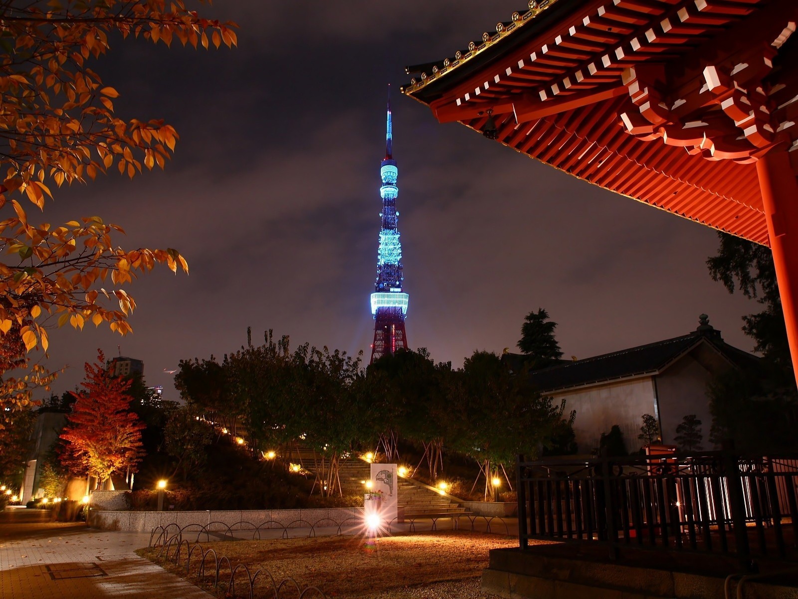 tokyo tower, eiffel tower, landmark, night, tower wallpaper