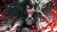 levi ackerman, ai art, attack on titan, 5k, anime wallpaper