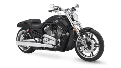 Elegantes schwarzes Harley Davidson V-Rod Motorrad mit kraftvollem Design und Chromakzenten.