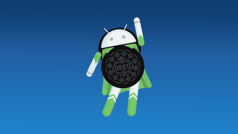 Персонаж android oreo летит через воздух с печеньем за спиной (android oreo, android, мультфильм, иллюстрация, анимация)