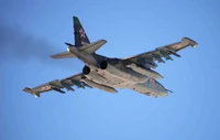 Sukhoi Su-25 Ground Attack Aircraft in Flight