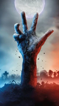 Auferstehende Zombie-Hand: Ein Fantasy-Comedy-Filmplakat