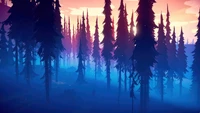 Serene Forest at Sunrise: A Digital Art Escape